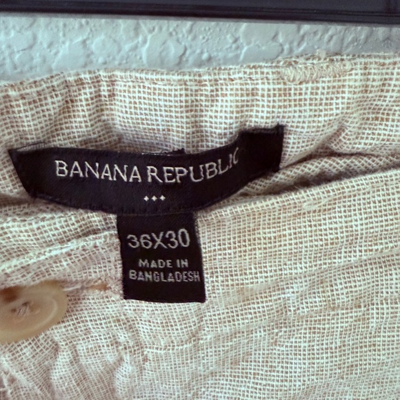 Banana Republic Tan Wide Leg Pants Linen Blend - Picture 3 of 10